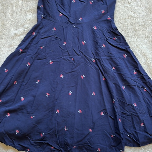 Gap Navy Spaghetti Strap Cherry Print Dress | Y2K Fruit Print Summer Midi - Picture 3 of 6